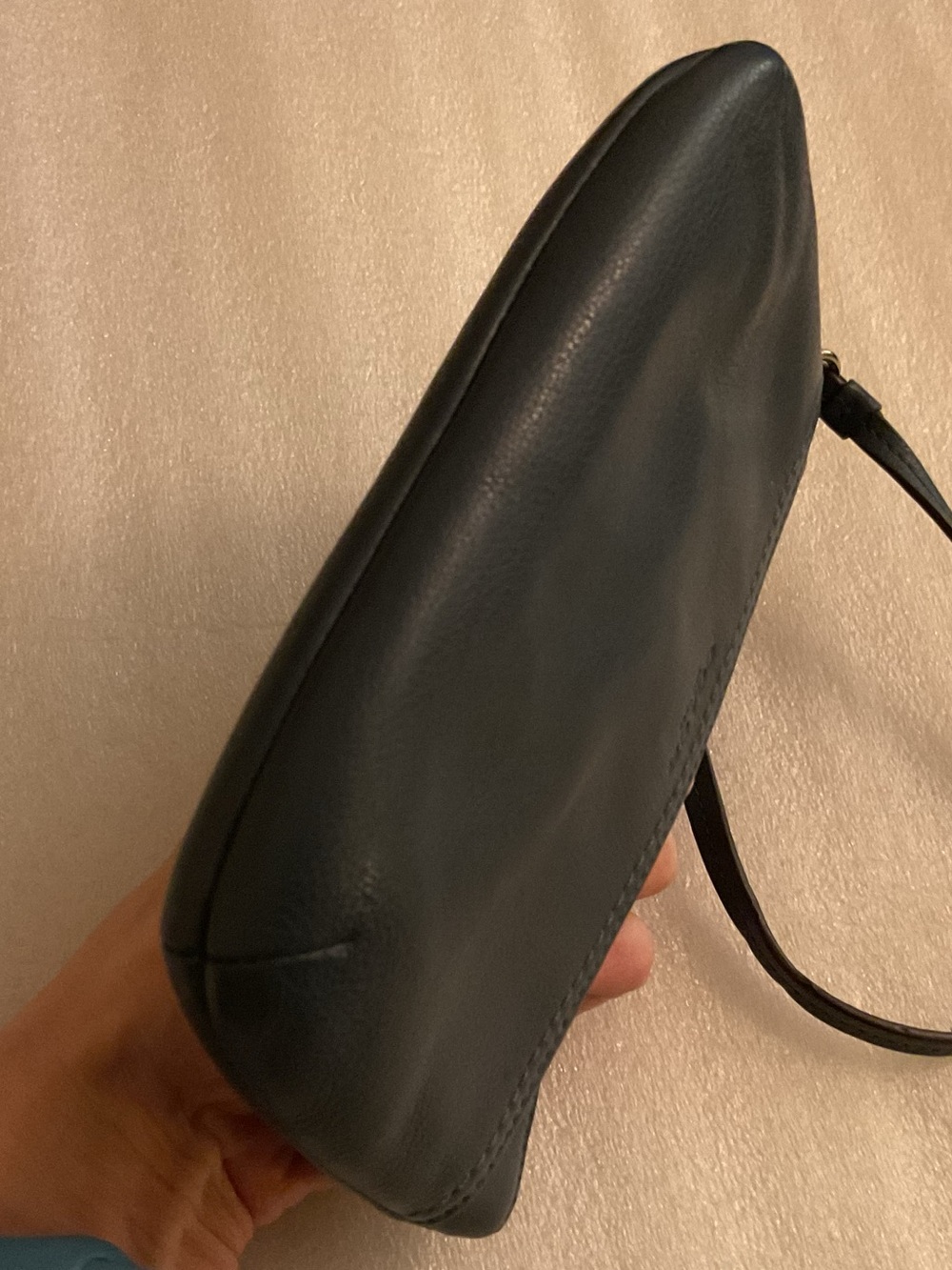 COACH Midnight Navy Leather Wristlet Large Soft Pebbled Leather Quiet Luxury - Picture 5 of 14